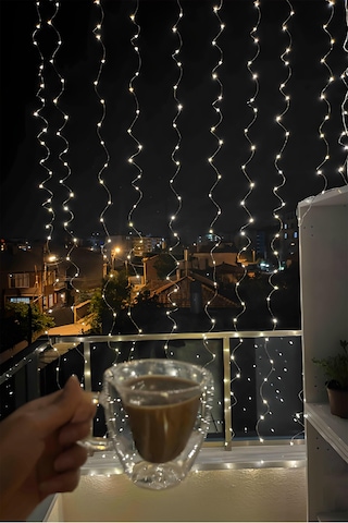 Technojet 3x2 metre 200 Ledli Dekoratif Peri Telli Perde Led Işık Gün Işığı