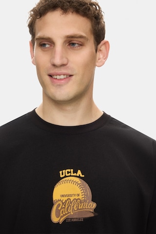 Ucla Dutchıe Siyah Bisiklet Yaka Baskılı Pamuk Oversize Erkek Tshirt M