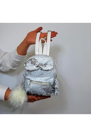 Fiyra Crn Beyaz Pullu Kız Çocuk Sırt Çantası 16cmx20cmx10cm Beyaz