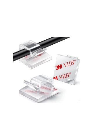 Fortunelane 60 Adet Kablo Düzenleyici Klipsi - Çift Taraflı Yapışkan, Ev/ofis Dekorasyonu İçin