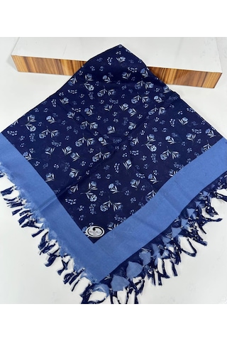 Sökme Boncuklu Pamuk Yazma - 05647 Lacivert