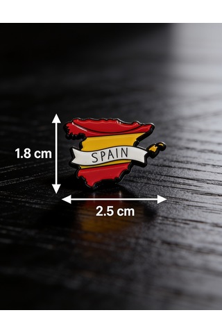 İspanya Bayraklı Haritası Telefon Sticker 3d Metal Tasarım, Arka Süs A300145
