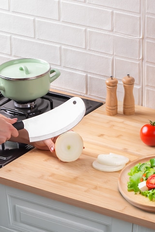 Porsima 3330 Ev Tipi Çok Amaçlı Mutfak Satırı - Salata, Soğan Ve Pizza Doğrama Bıçağı Siyah