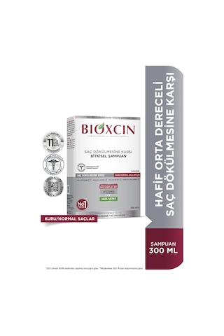Bioxcin Kuru ve Normal Saçlar için Saç Dökülmesine Karşı Şampuan 300 ML