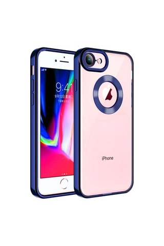 Apple Uyumlu iPhone Se 2020 Kılıf Kamera Korumalı Logo Gösteren Zore Omega Kapak Lacivert