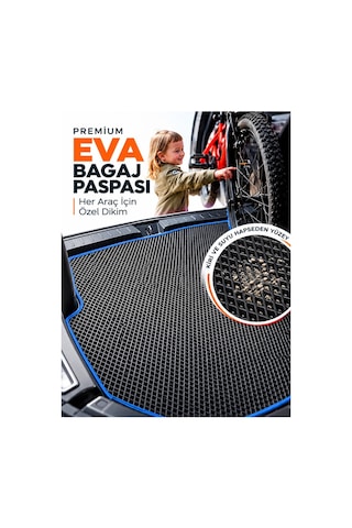 Peugeot Partner 1996-2008 Uyumlu Eva Bagaj Paspası Araca Özel Siyah-mavi