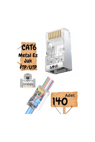 Mn6 M117xf Cat6 Jack/140 Adet-metal Ez/yeni Nesil Rj45 Cat6-8p/8c Açık Uçlu/cat6 Konnektör