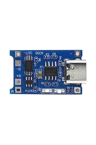 Elektronikport-Tp4056 Type-C 1S 3.7V Lipo, Li-İon Pil Şarj Devresi: