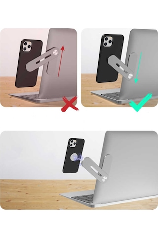 Zore Sj05 Laptop - Monitör Telefon Tutucu-Gümüş-Gümüş