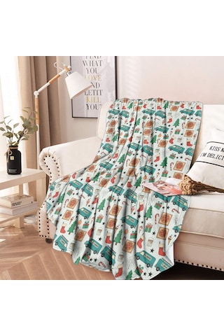 Noel Desenli 60 İnç Yuvarlak Flanel Battaniye, Yetişkin Ve Çocuk İçin, Yumuşak, Rahat Ve Hafif Noel Tesisat Vanı
