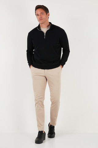 Buratti Pamuklu Relaxed Fit Yarım Fermuarlı Sıfır Yaka Örme Erkek Sweat 5901076 Siyah