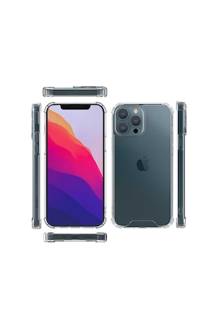 Apple Uyumlu iPhone 13 Pro Max Uyumlu Zore Nitro Anti Shock Silikon-renksiz Renksiz -