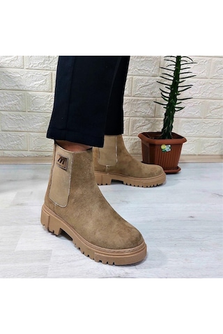 M.p 2744 Vizon Süet İçi Polar Tüylü Bilekten Lastikli Bayan Bot 001