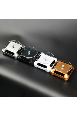 Monyee Güneş Enerjili 360 Döner Sergi Tabanı - Kuyumculuk, Telefon, Saat İçin Siyah Seri Standı