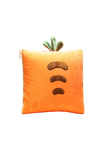 2'si 1 Arada Battaniye Yastık Katlanabilir Battaniye Uzatılabilir Atma Yastıkları Ev Ofis Araba Safa Turuncu