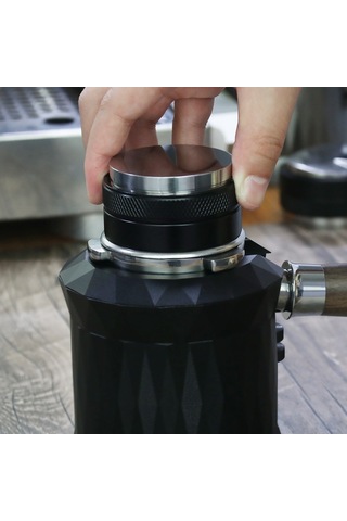 Leezsing Paslanmaz Çelik Kahve Tozu Dağıtıcı Ve Tamperi, 49/51/53/58mm, Düz Tabanlı, Üç Kanatlı, Dişli Taban Lacivert