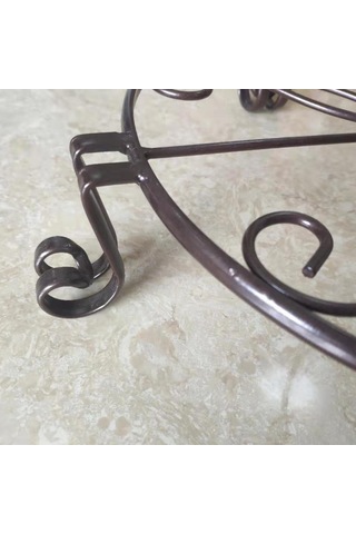 Yaozixa Büyük Boy Siyah Metal Çelik Süs Bitki Tutucu, Dışarıda Ve İçeride Kullanım, Pas Koruyucu, Sağlam Dört Ayaklı Susturucu