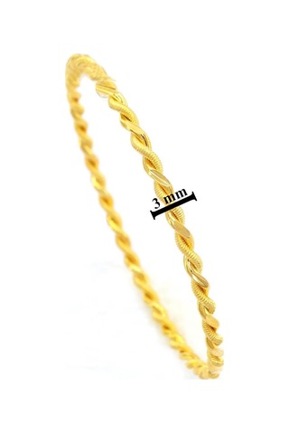 İmitasyon Burma Bilezik 2'li Model 6.5 Mm - 3 Adet Bset-104 Altın