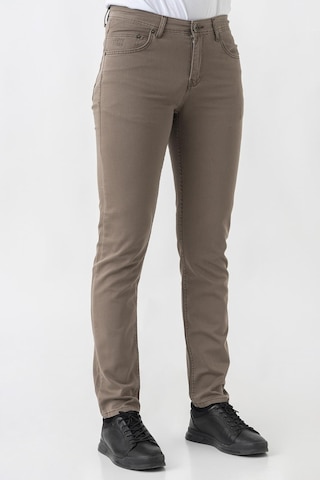 White Stone Bern J2425 Normal Fit Pamuklu Likralı 5 Cep Jean Pantolon Kahverengi