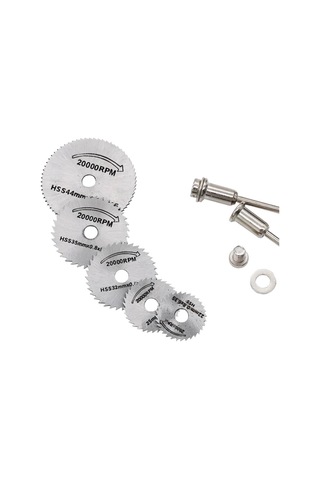 Sepetinegelsin Metal 6 Parça Mini Matkap Ucu Ahşap Kesme Yuvarlak Çelik Bıçak Disk Testere Seti Kiti
