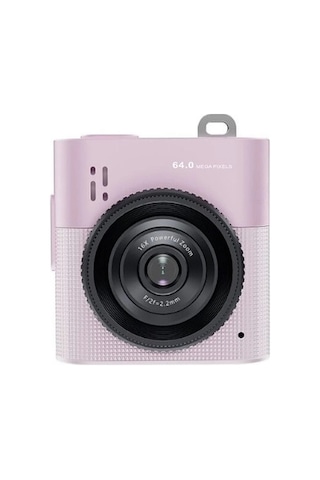 Mini Dijital Kamera 64mp 16x Digital Zoom Retro Vintage 1.4 Ekranlı Video Kamera Taşınabilir Tasarım Pembe