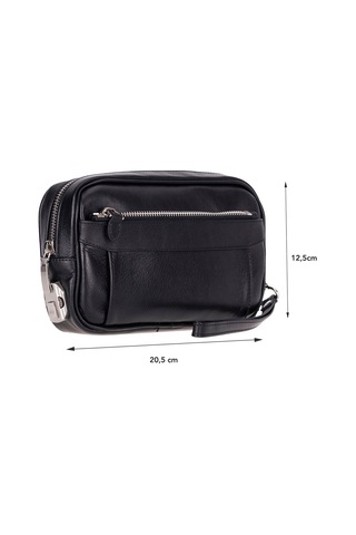 Bloomclutch Forge Obsidian Black Luxe Hakiki Deri Unisex Clutch Siyah