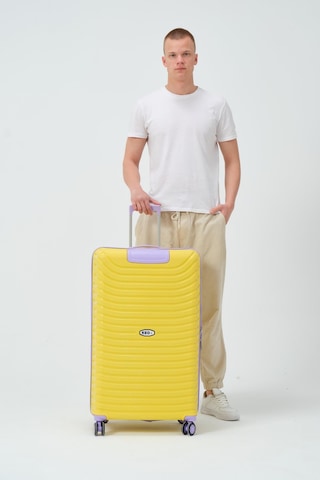 Keo-plus Sarı-lila Büyük Boy Silikon Kırılmaz Pp Valiz Sarı - Mor