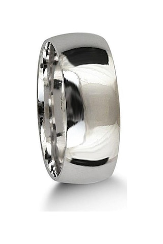 Gümüş 8 Mm Bombeli Düz Klasik Alyans Dy3003 Gümüş