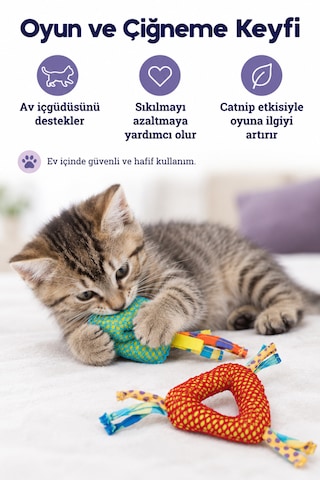 Petstages Dental Health Chews Catnipli Peluş Kedi Oyuncağı