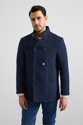 Süvari Lacivert Slim Kruvaze Yaka Cepsiz Kaban Kb2010100311-m09 Lacivert