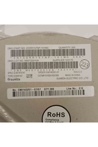 Cdrr157np-101mc 100uh 2a 18,5x15x7 Sumıda Smd Bobin 15 Adet