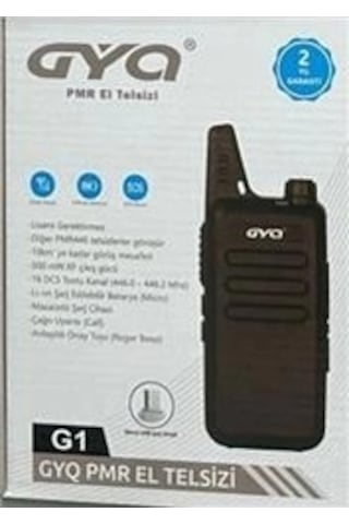 Gyq-qg1 Pmr El Telsizi 10 Km Mesafeli Siyah Tekli Paket Kdo