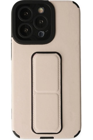 Apple, Uyumlu iPhone 13 Pro Kılıf Mega Standlı Silikon - Gold