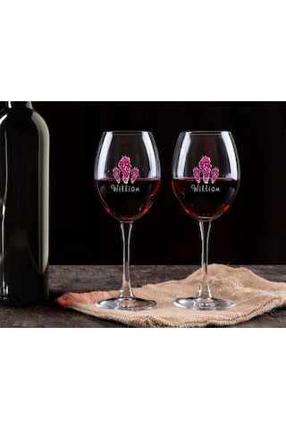 Bk Gift Kişiye Özel İsimli Renkli Baskılı 2li Şarap Kadehi Seti- 1, Şarap Kadehi Hediye Seti, Doğum Günü Hediyesi, Sevgiliye Hediye Kobitmeyen137722 B