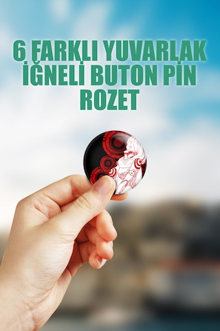 Deadman Wonderland Çanta Süsü Rozet İğneli Buton Rozet Seti 6 Adet Çok Renkli
