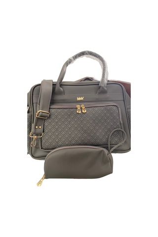 M&y Collection Zelina Deri Bebek Bakım Çantası Gri-12589 Gri