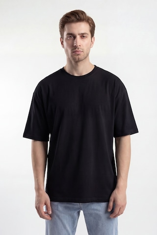Monox Oversize Unisex 3'lü T-shirt Pamuk Rahat Kesim Siyah