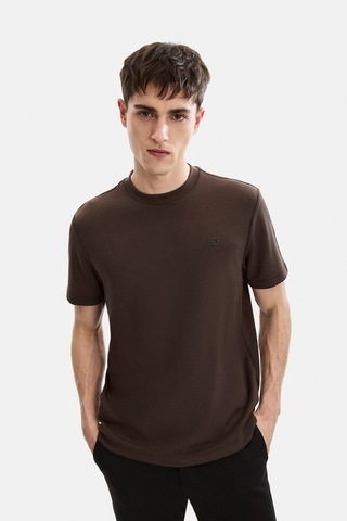 Backandbond Kahve Regular Fit Basic Bisiklet Yaka Tişört
