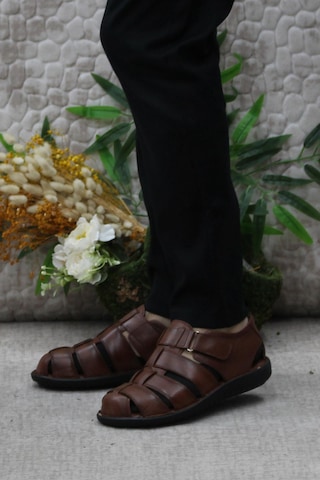 Mehmet Mete 102 Taba Kale Comfort Hakiki Deri Erkek Sandalet Taba