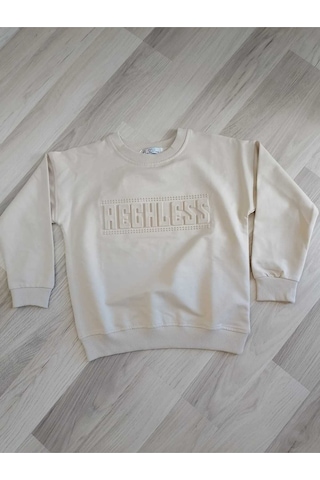 Modalı Çocuk Rechless Rtr0004 Kabartma Baskılı Sweatshirt