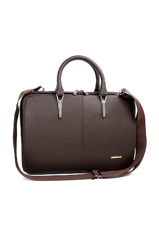 Kadın Kahverengi İpad Notebook 13 & 14 İnç Laptop Ve Evrak Çantas Kahverengi