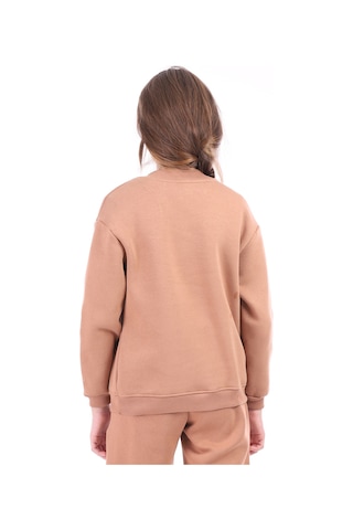 Toontoy Unisex Çocuk Nakışlı Sweatshirt Kahverengi