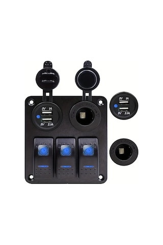 Motion003 3 Adet Usb Sarjli Sigara Cakmagi 12v 24v Kirmizi Kaya Paneli Gece Aydinlatmali Araba Karavan Kamyonlar Icin