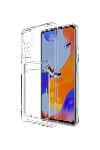 Xiaomi Redmi Note 11S Global Kılıf Kartlıklı Şeffaf Zore Setra Cl Renksiz