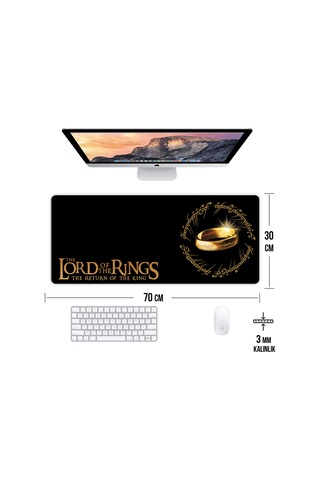 Lotr Yüzüklerin Efendisi Oyun Gaming Klavye Mouse Pad Kaymaz Taban Kenarları Dikişli Su Geçirmez Masa Matı 70x30 Cm