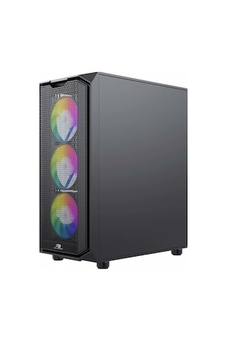 Powerboost VK-K521B 650 W 80+ USB 3.0 Mesh Rgb Atx Mid Tower Bilgisayar Kasası Siyah