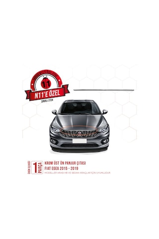 intakrom Fiat Egea Krom Üst Ön Panjur Çıtası 2015 - 2019 - Hb - Sd N11.4500