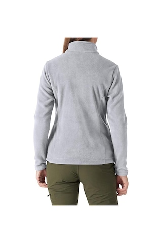 Genıus Store Kadın Tam Fermuarlı Kalın Outdoor Polar Ceket Gri