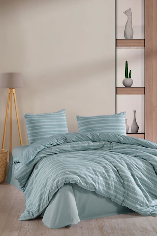 Varol Stripe Saten King Size Nevresim Takım Yesıl/kıngsıze Yeşil