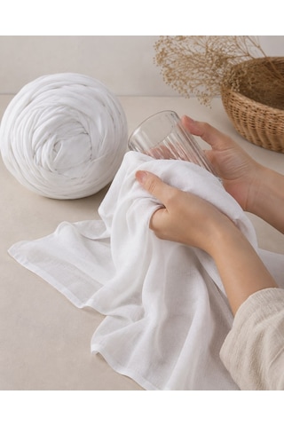 Favora Tülbent Kumaş 1 Metre Mermer Şahin Beyaz